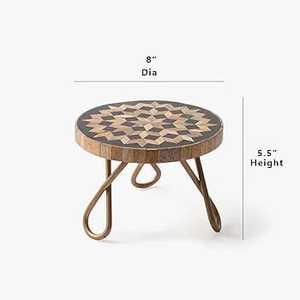 Support à gâteau en résine et bois de conception moderne avec base en métal pour manguier et incrustation de résine pour cadeau du Ramadan - Product Image 3