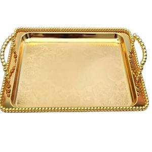 Plateau de service rectangulaire en métal Art Déco en gros pour la maison, le bureau, l'hôtel et la restauration - Multifonctionnel Inde - Product Image 1