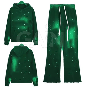 Pantalon de survêtement en strass pour hommes personnalisé couleur unie survêtement Offre Spéciale en strass pour hommes coupe ajustée en coton - Product Image 2