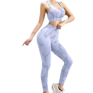 Custom Seamless Women Activewear Set Swirl Print High-Waist Leggings & Sports <b>Bra</b> Premium Quality Made Women Yoga Sets - Product Image 5