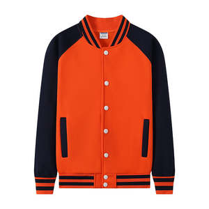 Blouson universitaire décontracté ample en laine fine à col montant avec logo personnalisé sur le devant pour homme/femme – Collection Automne Hiver 2026 – Vente en gros - Product Image 4