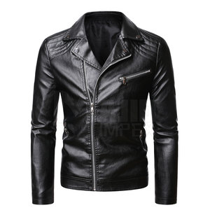 Veste en cuir d'hiver pour homme - Nouvelle arrivée, style décontracté avec fermeture éclair, coupe ajustée, respirante et à séchage rapide, couleur/logo personnalisable - Product Image 1