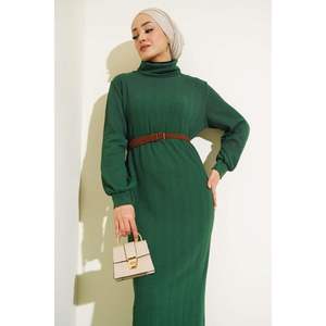 Vestido de cuello alto verde - Product Image 2