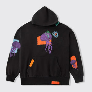 2024 nueva Sudadera con capucha de invierno Unisex 100% algodón polar peso pesado 500 Gsm bordado serigrafía patrón sólido liso hombres - Product Image 1