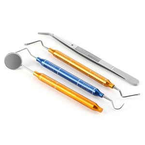 Kit d'instruments dentaires professionnels en acier inoxydable poli miroir, comprenant miroir buccal, spatule, pince et sonde - 4 pièces/ensemble 2026 - Product Image 3