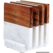 ที่รองแก้วไม้ไผ่โบราณพร้อมดีไซน์ตามสั่งถาดรองแก้วทำจากไม้หินอ่อนหินสำหรับเครื่องดื่ม - Product Image 6