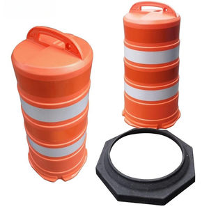 Tambour de sécurité routière en gros de 1100mm de l'usine pakistanaise Cône de signalisation à base de caoutchouc réfléchissant en plastique - Product Image 2