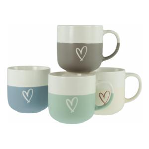 Ceramic Coffee <b>Mugs</b> Hearts Assorted 350ml-4 Pack - Product Image 1
