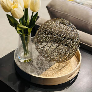 Bandejas de catering de frutos secos de 2 tonos de bambú hilado bandeja de decoración de alta calidad para el hogar y el hotel - Product Image 3