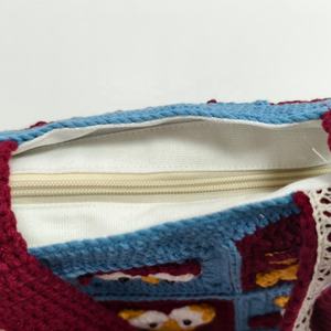Sac à main en crochet tissé à la main pour fille, style princesse, motif floral, deux anses, ouvert, portable, en coton, motif dessin animé - Product Image 3