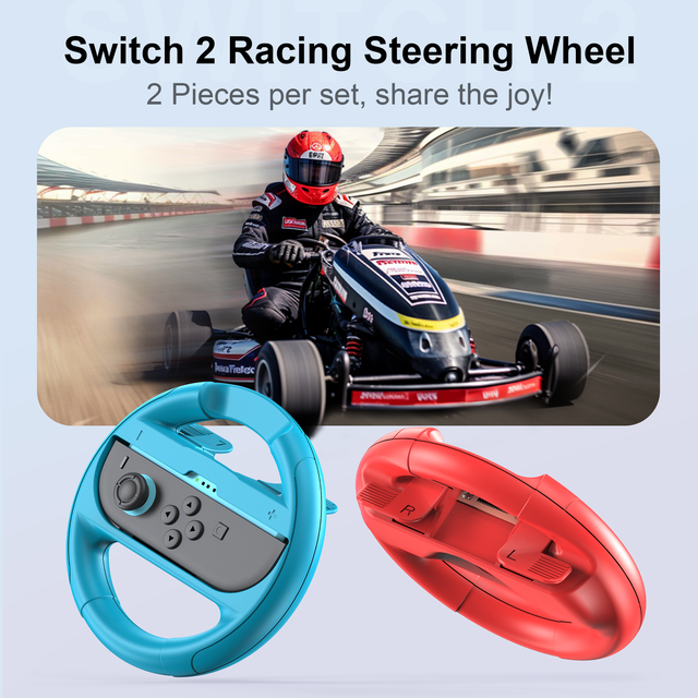 STARTRC GAMES Official Mario Kart Racing Wheel - Steering Wheel Joy-Con Grip for Nintendo Switch | Enhanced Motion Control