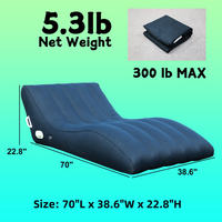 Sofá Cama Inflable Ecológico de PVC Impermeable con Revestimiento Flocado, Moderno, Plegable, Reclinable, con Almacenamiento y Funda Extraíble Suave