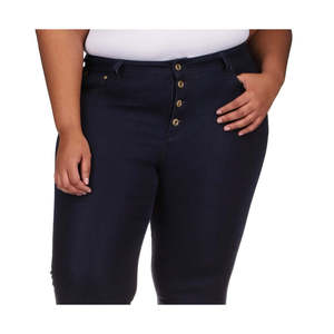 Jeans Skinny a Vita Alta da Donna Michael Kors, Taglia Grande Blu 20W, con Decorazioni a Bottoni e Fori, Vestibilità Comoda Stile Boyfriend - Product Image 2