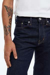 Jeans en denim pour hommes, coupe droite slim, confortables, en coton, personnalisés, délavés, imprimés, style streetwear sport décontracté, pour la fête, OEM/ODM, collection Printemps - Product Image 4