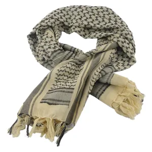 定制时尚户外运动阿拉伯风格男士针织阿拉伯白色和黑色Shemagh沙漠围巾Shemagh