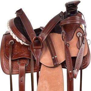 Premium Genuine Leather Handmade Designer Durable Comfortable Racing Western English Horse Saddle Plastic/Fiberglass/Wood - Product Image 5