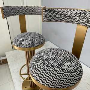 Silla de cocina personalizada, taburete de Bar moderno dorado, silla de lujo de acero inoxidable, silla de Bar de terciopelo Nórdico - Product Image 6