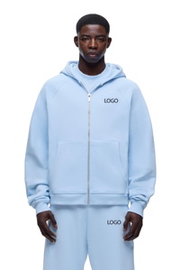 Ensemble de survêtement unisexe en coton respirant, personnalisable OEM, comprenant un sweat à capuche et un pantalon de jogging, style streetwear oversize 2027 - Product Image 2