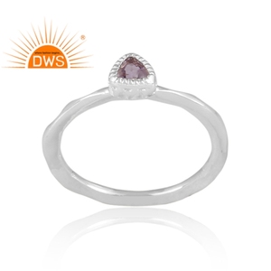 Best Selling 925 Sterling Silver Natural Pink Amethyst Gemstone Stackable <b>Ring</b> Custom Jewelry Manufacturer - Product Image 1