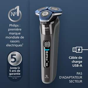 Afeitadora Eléctrica Inalámbrica Húmeda/Seca con Triple Cuchilla, Sistema de Limpieza Rápida, Impermeable IPX7, Recargable por USB, Recortadora Rotatoria con Cartucho - Product Image 1