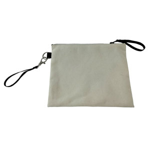 Pochette en coton avec logo personnalisé de bonne qualité Sac de rangement pour cosmétiques avec fermeture éclair - Product Image 3