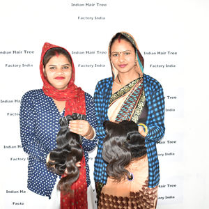 Extensions de cheveux humains indiens Bodywave, naturelles, non traitées, double trame machine, cheveux vierges bruts, double trame machine, tissage profond, à vendre - Product Image 1