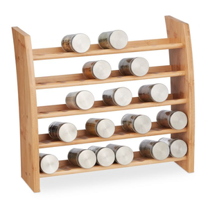 Organisateur de porte-épices en bois à 2 niveaux nouveau support de stockage d'assaisonnement simple peu encombrant fabrication de prix bon marché - Product Image 3