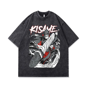 Mode personnalisé lavage à l'acide graphique T-shirt hommes surdimensionné Vintage T-shirt imprimé 100% coton été unisexe lavage à l'acide T-shirt - Product Image 4