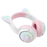 Auriculares Inalámbricos para Juegos ONIKUMA con Orejas de Gato, 3 Modos, RGB, 2.4G, Bluetooth, Cableados, con Micrófono con Cancelación de Ruido, OEM