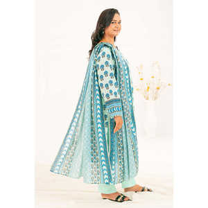 Conjunto de traje Khaddar estampado de 3 piezas para mujer K-52114 con dupatta - Product Image 1