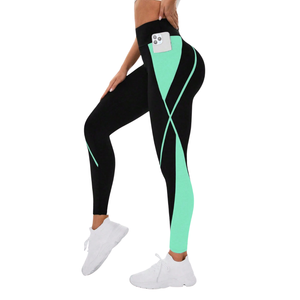 Womens High Waist Solid Seamless Summer Yoga Leggings <b>Tummy</b> <b>Control</b> Stretch Workout Running Gym Fitness Pants Pocket Activewear - Product Image 3