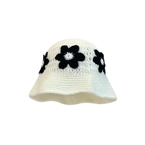 Chapeau de paille naturel unisexe fait à la main avec décoration de fleurs au crochet à large bord, impression par transfert de chaleur, idéal pour la plage et les voyages - Product Image 5