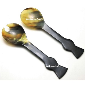 Matériau écologique meilleure vente cuillère de service en corne de buffle ensemble à salade ustensiles de cuisine pour la maison fabricant d'outils de l'Inde par adresse artisanat - Product Image 1