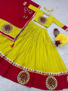 Último diseñador de algodón puro Gamthi impreso trabajo Lehenga Choli por FabZone - Product Image 4