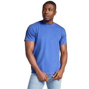 Camiseta de algodón peinado estampada de manga corta con cuello redondo informal - Product Image 3