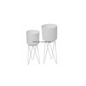 ชุดกระถางต้นไม้โลหะ2ขนาดสำหรับตกแต่งบ้านและห้องนั่งเล่นทำจากโลหะ - Product Image 1