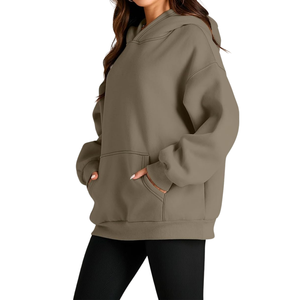 เสื้อฮู้ดสวมหัวคอตตอนขนแกะ100% ของผู้หญิงเสื้อมีฮู้ดแบบปักลาย - Product Image 2