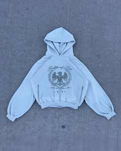 เสื้อสเวตเตอร์มีฮู้ดแบบมีซิปรูด400ผ้าฝ้ายฟอกกรดสำหรับผู้ชายพิมพ์โลโก้เฮฟวี่เวทจำนวนมาก - Product Image 1