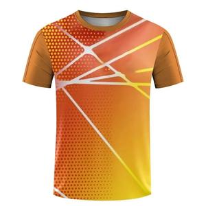 เสื้อยืดคอกลมแขนสั้นสำหรับผู้ชายและผู้หญิง, เสื้อยืดกีฬาพิมพ์ลายทางหลากสี3D ใส่ได้ทั้งชายและหญิง - Product Image 3