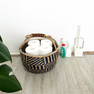 Dệt giỏ với xử lý đầy màu sắc và nhiều đẹp thiết kế cho quần áo cỏ biển giỏ giặt giỏ phòng khách lưu trữ - Product Image 2