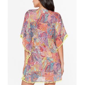 Copricostume da donna Rod Beattie Bleu Blue taglia piccola con bordo in pompon e stampa tecnica - Product Image 2