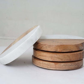 Ébauches à sublimation personnalisées sous-verres sans marbre en bois d'acacia sous-verres carrés ronds en bois et pierre de marbre et noyer - Product Image 5