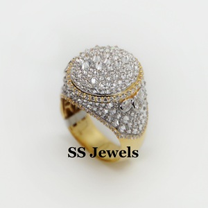 Anillo de Plata 925 con Baño de Rodio y Moissanita VS1 de Corte Brillante, Estilo Hip Hop, para Hombre, Estilo Campeón, de Moda - Product Image 2