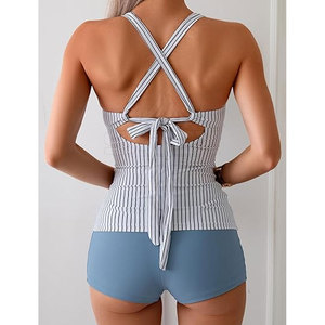 Conjunto de Top y Shorts de Baño para Mujer, Tela Ligera, Ajuste Cómodo para Piscina y Resort - Product Image 3