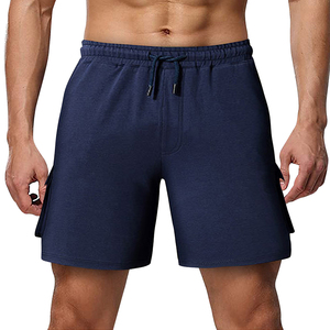 Summer Men's High Street Style 100% Cotton Elastic Waist Solid <b>Cargo</b> Shorts with Quick Dry Breathable Windproof Features - Product Image 3