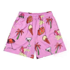 Pantalones cortos de malla informales para hombre, novedad, diseño personalizado con cierre de cordón transpirable de Color sólido, teñido liso a un precio razonable - Product Image 5