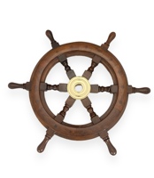 Volant de bateau artisanal en bois et laiton de 24 pouces, décoration artistique, tendance mode, design nautique classique, léger, polyvalent, pour mur ou bureau