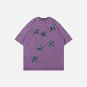 Venta al por mayor 100% algodón lavado ácido camiseta de gran tamaño 250Gsm peso pesado personalizado estampado patrón sólido estilo vintage hombres ropa casual - Product Image 2