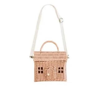 กระเป๋าทรงบ้านหวายสำหรับเด็กกระเป๋าถือชายหาดงานทำมือสวยงามดีไซน์ใหม่ล่าสุด - Product Image 1
