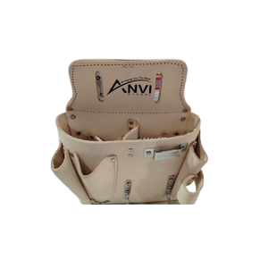 ANVI1002 7-Pocket Small <b>Leather</b> Hand Powered Drywall <b>Tool</b> Storage Pouch for Construction with Customized Package - Product Image 5